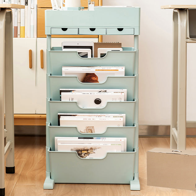 Plastic Bookshelf Contemporary Style Bookcase for Home Office