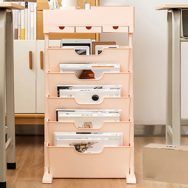 Plastic Bookshelf Contemporary Style Bookcase for Home Office