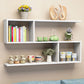 Modern Wood Floating Bookcase Closed Back Shelf Bookcase for Home