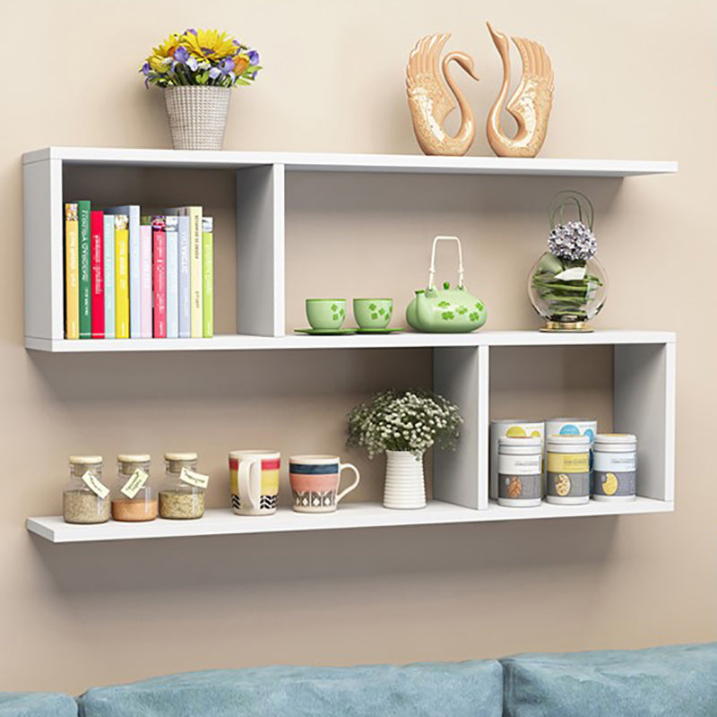 Modern Wood Floating Bookcase Closed Back Shelf Bookcase for Home