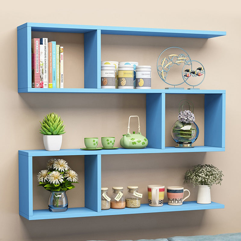 Modern Wood Floating Bookcase Closed Back Shelf Bookcase for Home