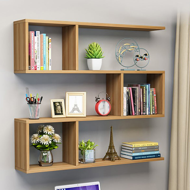Modern Wood Floating Bookcase Closed Back Shelf Bookcase for Home