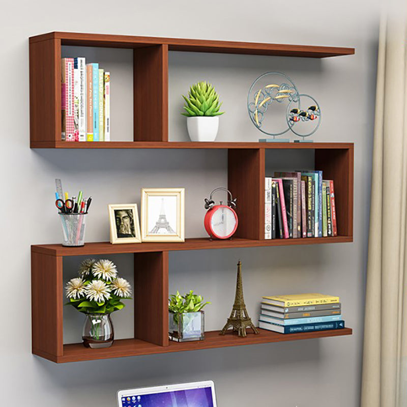 Modern Wood Floating Bookcase Closed Back Shelf Bookcase for Home