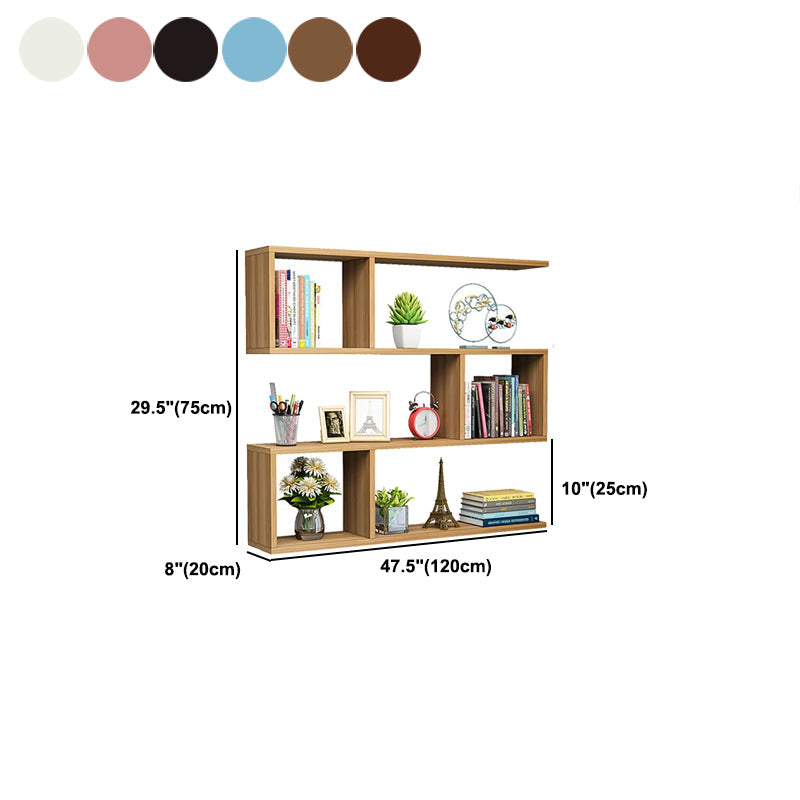 Modern Wood Floating Bookcase Closed Back Shelf Bookcase for Home