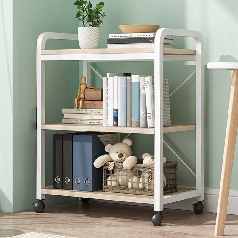 Modern Open Back Etagere Bookcase Steel Bookshelf for Home Office 24"L x 12"W x 31"H White Clearhalo 'Bookcases' 'furn' 'furn_bookcases' 'Furniture' 'Office Furniture' 5511496