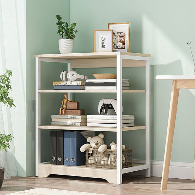 Modern Open Back Etagere Bookcase Steel Bookshelf for Home Office 19.7"L x 11.8"W x 33.5"H White Clearhalo 'Bookcases' 'furn' 'furn_bookcases' 'Furniture' 'Office Furniture' 5511499