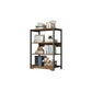 Modern Open Back Etagere Bookcase Steel Bookshelf for Home Office 23.6"L x 11.8"W x 39.4"H Walnut Clearhalo 'Bookcases' 'furn' 'furn_bookcases' 'Furniture' 'Office Furniture' 5511505