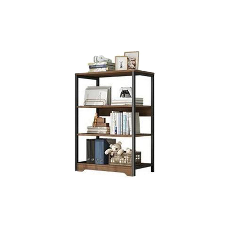 Modern Open Back Etagere Bookcase Steel Bookshelf for Home Office 23.6"L x 11.8"W x 39.4"H Walnut Clearhalo 'Bookcases' 'furn' 'furn_bookcases' 'Furniture' 'Office Furniture' 5511505
