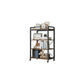 Modern Open Back Etagere Bookcase Steel Bookshelf for Home Office 23.6"L x 11.8"W x 43.3"H Walnut Clearhalo 'Bookcases' 'furn' 'furn_bookcases' 'Furniture' 'Office Furniture' 5511507