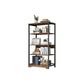 Modern Open Back Etagere Bookcase Steel Bookshelf for Home Office 23.6"L x 11.8"W x 47.6"H Walnut Clearhalo 'Bookcases' 'furn' 'furn_bookcases' 'Furniture' 'Office Furniture' 5511511