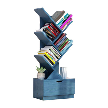 Modern Engineer Wood Bookshelf 7.87" Wide Office Shelf Bookcase 13.5"L x 7.9"W x 37.9"H Blue Clearhalo 'Bookcases' 'furn' 'furn_bookcases' 'Furniture' 'Office Furniture' 5511651
