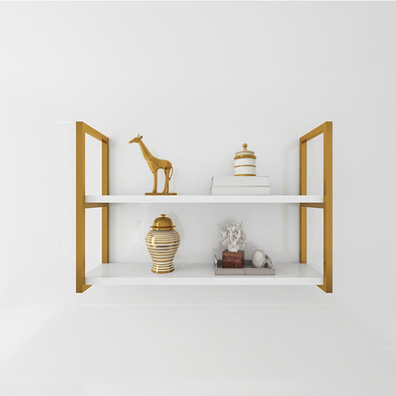 Libreria di libreria industriale a muro di scaffale in legno rettangolo