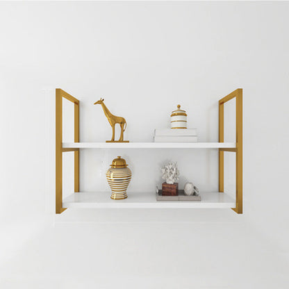 Libreria di libreria industriale a muro di scaffale in legno rettangolo