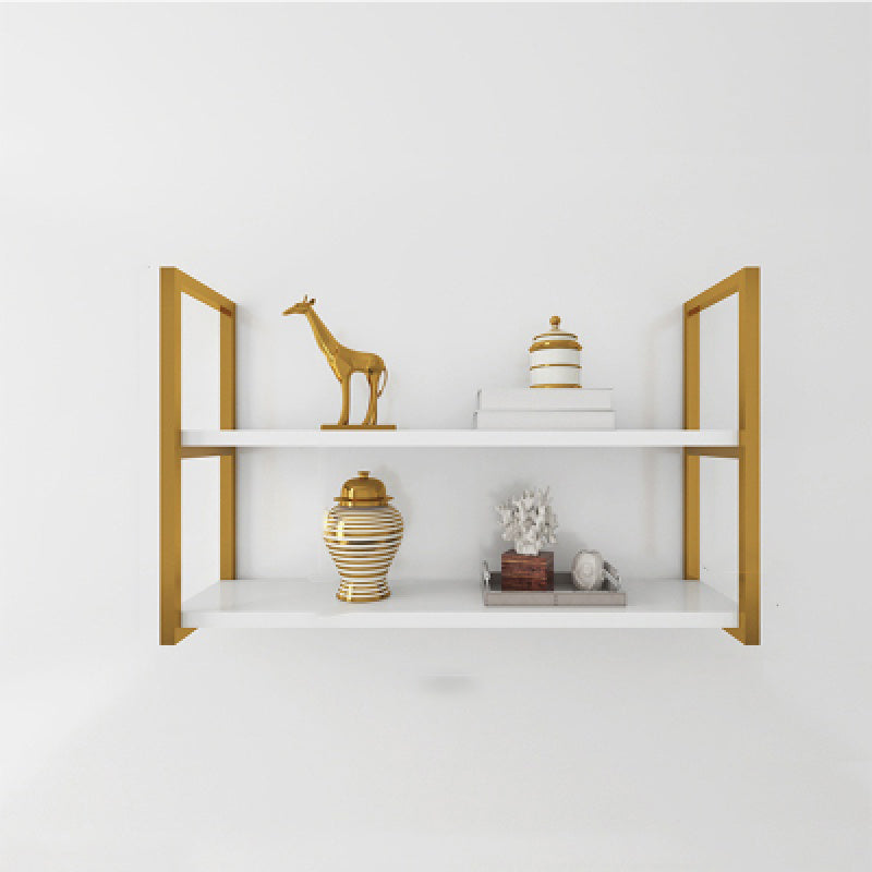 Libreria di libreria industriale a muro di scaffale in legno rettangolo