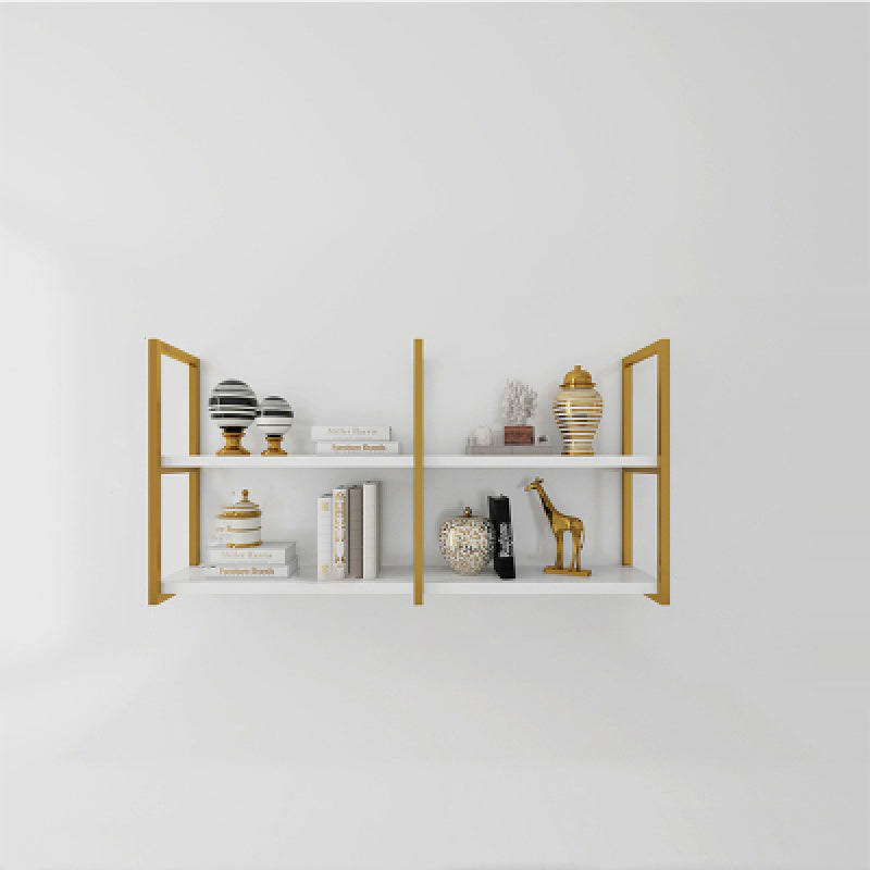 Libreria di libreria industriale a muro di scaffale in legno rettangolo