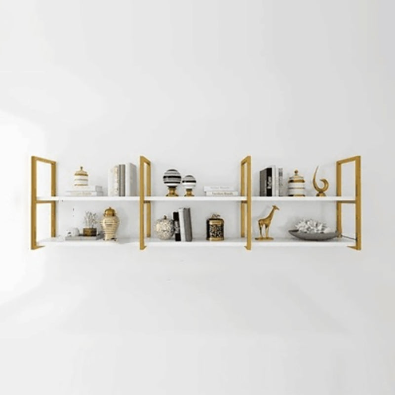 Libreria di libreria industriale a muro di scaffale in legno rettangolo