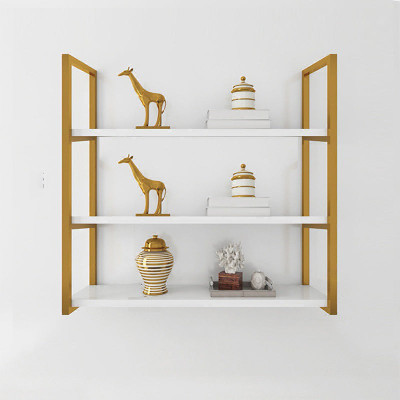 Libreria di libreria industriale a muro di scaffale in legno rettangolo