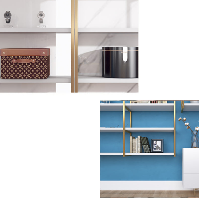 Libreria di libreria industriale a muro di scaffale in legno rettangolo