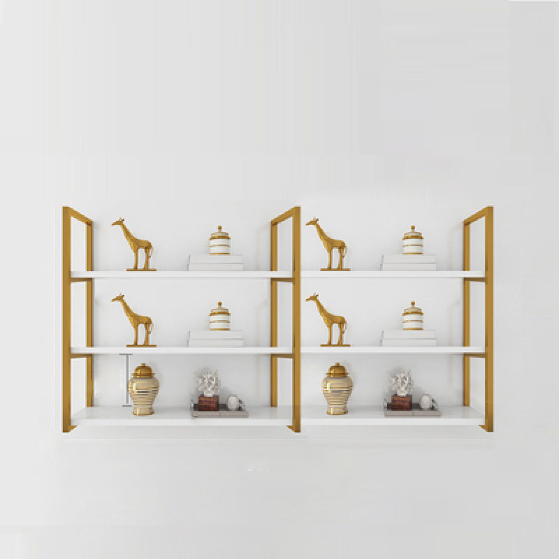 Libreria di libreria industriale a muro di scaffale in legno rettangolo