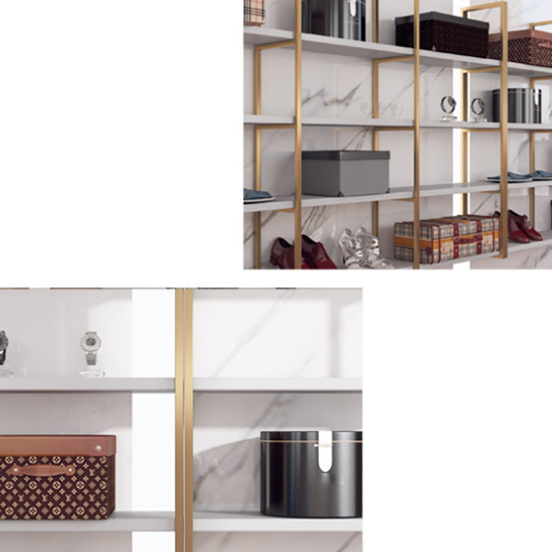 Libreria di libreria industriale a muro di scaffale in legno rettangolo