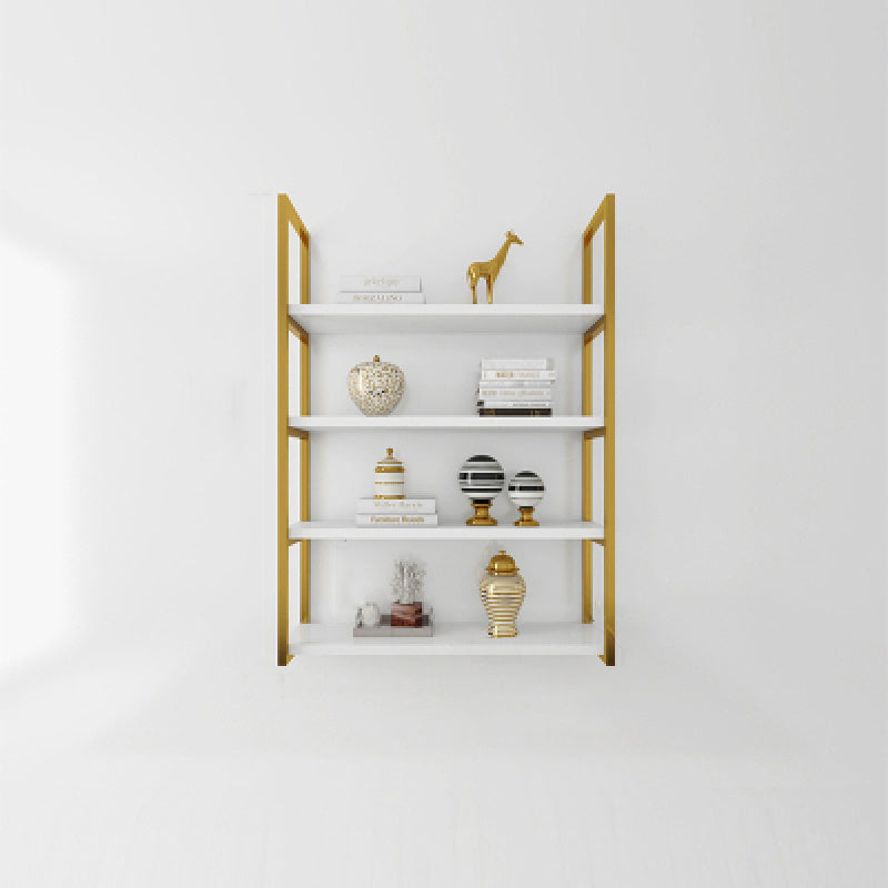 Libreria di libreria industriale a muro di scaffale in legno rettangolo