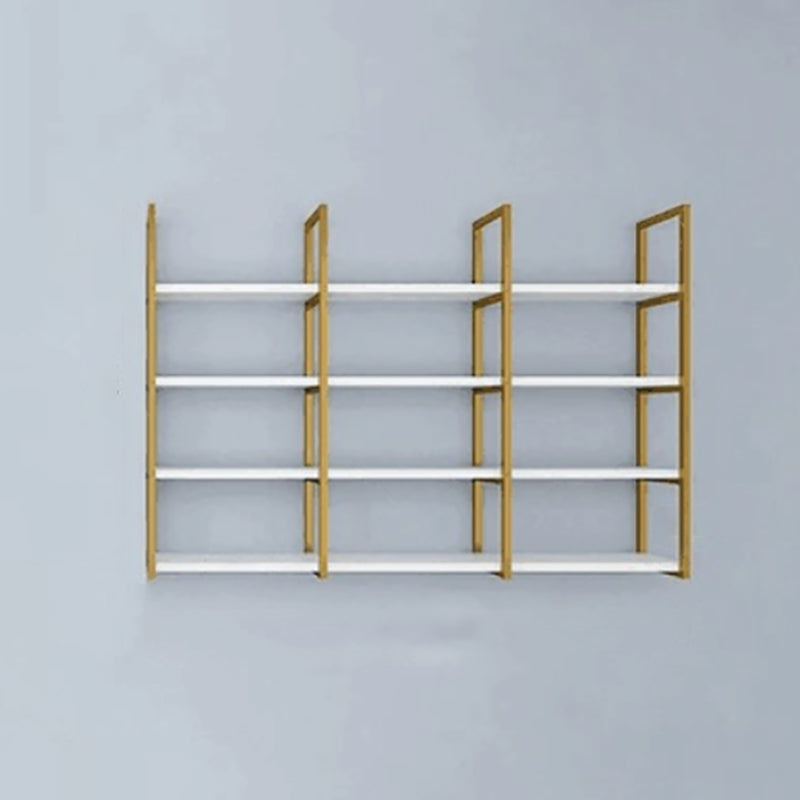 Libreria di libreria industriale a muro di scaffale in legno rettangolo