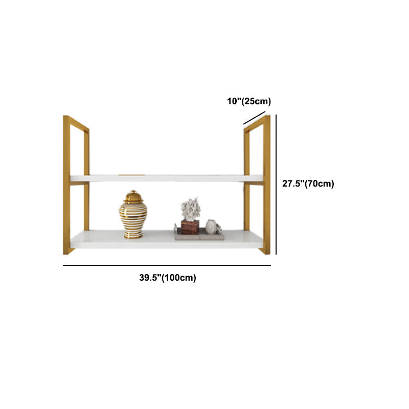 Libreria di libreria industriale a muro di scaffale in legno rettangolo