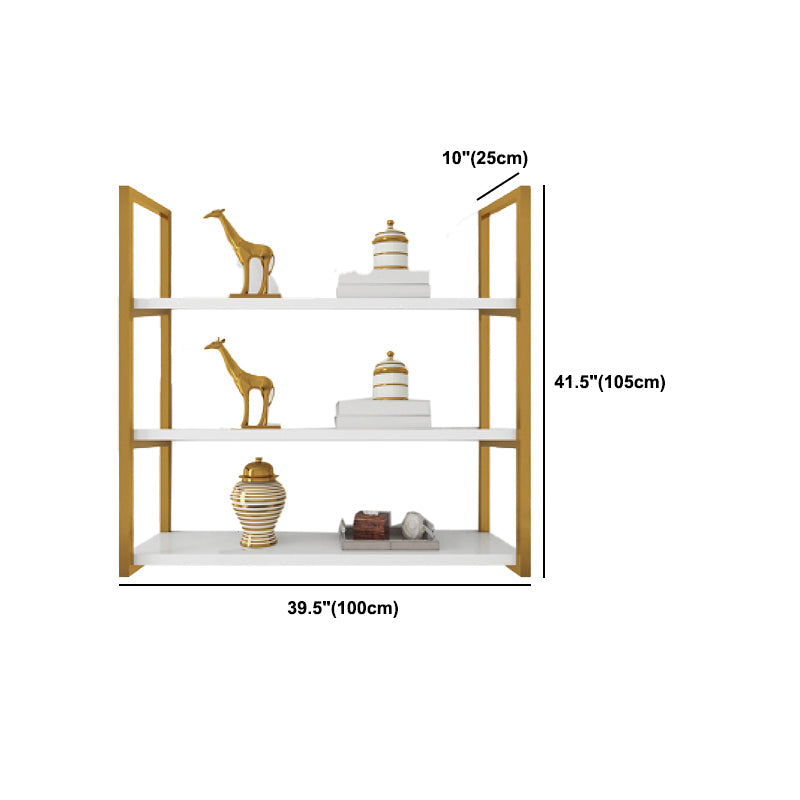Libreria di libreria industriale a muro di scaffale in legno rettangolo