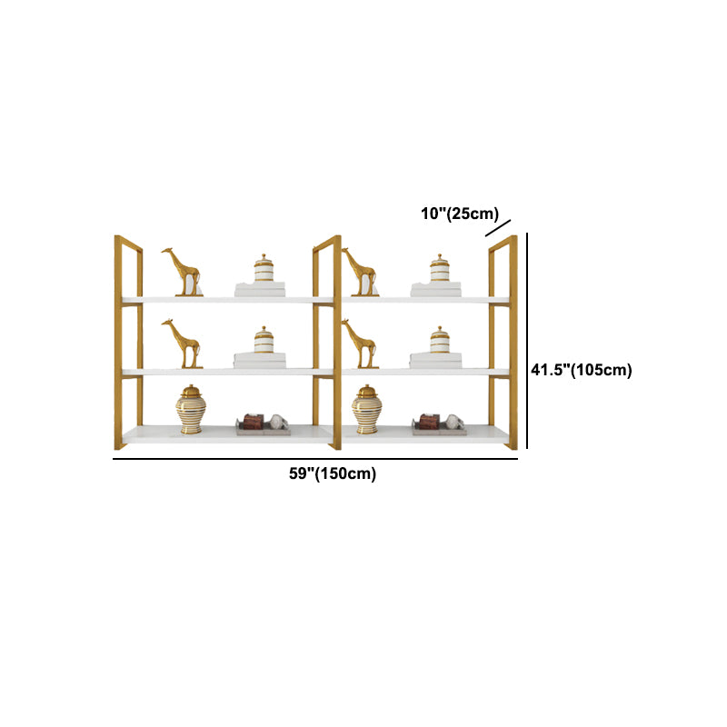 Libreria di libreria industriale a muro di scaffale in legno rettangolo