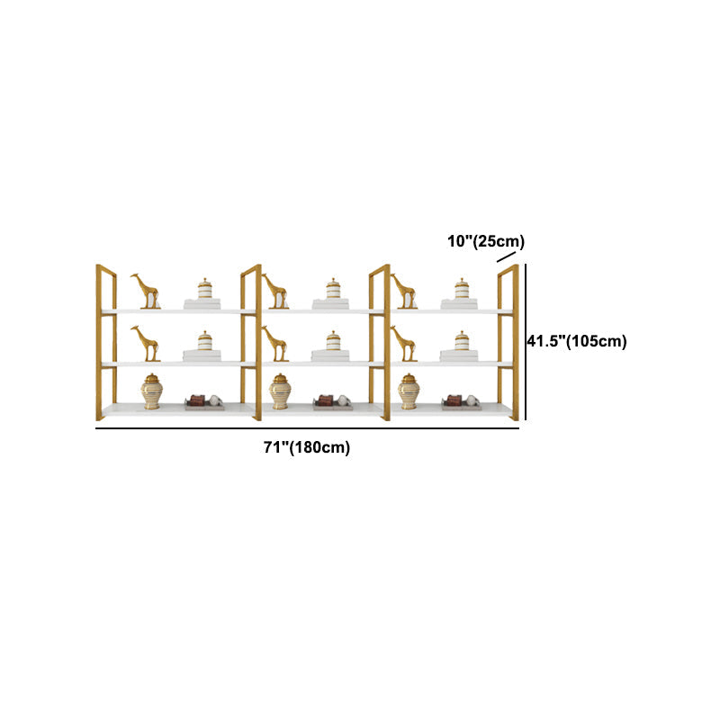 Libreria di libreria industriale a muro di scaffale in legno rettangolo