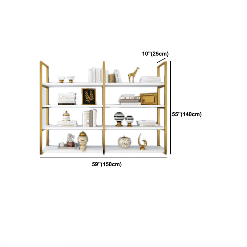 Libreria di libreria industriale a muro di scaffale in legno rettangolo