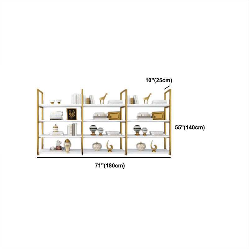 Libreria di libreria industriale a muro di scaffale in legno rettangolo