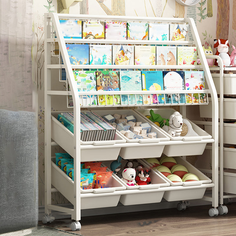 Estantería moderna de metal, múltiples niveles con estantería de ruedas para cualquier habitación