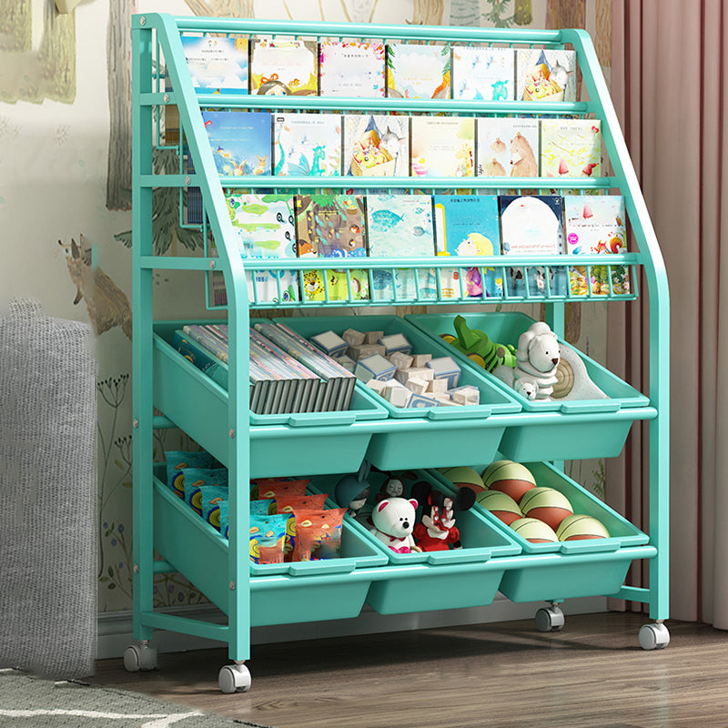 Estantería moderna de metal, múltiples niveles con estantería de ruedas para cualquier habitación