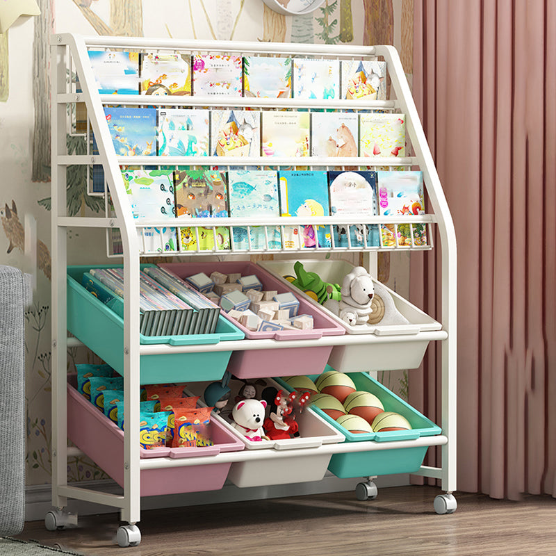 Estantería moderna de metal, múltiples niveles con estantería de ruedas para cualquier habitación