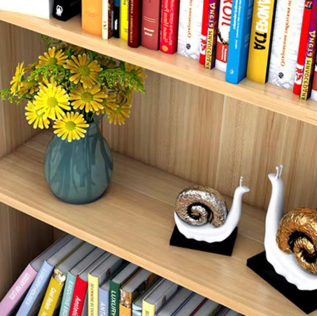 Closed Back Standard Storage Bookcase Nordic Wooden Bookshelf