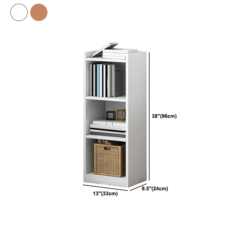 Houten boekenkast moderne minimalistische thuisstudie hoek rechthoekige boekenplank