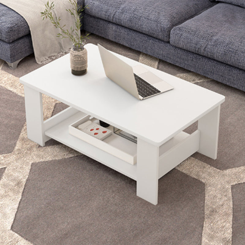 Modern Style Rectangular Artificial Material 4 Legs Base Design Coffee Table