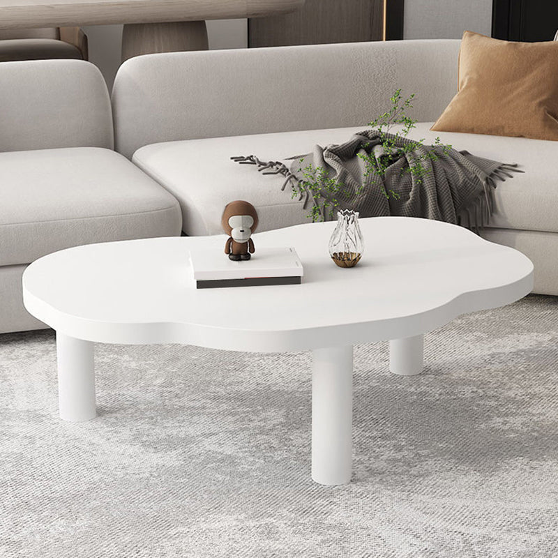 Nordic Style Free Shape Solid Wood 3 Legs Base Design Coffee Table 35.5"L x 24"W x 16"H White Clearhalo 'Coffee & Accent Tables' 'Coffee Tables' 'coffee_tables' 'furn' 'furn_coffee_tables' 'Furniture' 'Living Room Furniture' 5512907