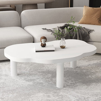 Nordic Style Free Shape Solid Wood 3 Legs Base Design Coffee Table 35.5"L x 24"W x 16"H White Clearhalo 'Coffee & Accent Tables' 'Coffee Tables' 'coffee_tables' 'furn' 'furn_coffee_tables' 'Furniture' 'Living Room Furniture' 5512907