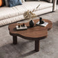Nordic Style Free Shape Solid Wood 3 Legs Base Design Coffee Table Walnut Clearhalo 'Coffee & Accent Tables' 'Coffee Tables' 'coffee_tables' 'furn' 'furn_coffee_tables' 'Furniture' 'Living Room Furniture' 5512909