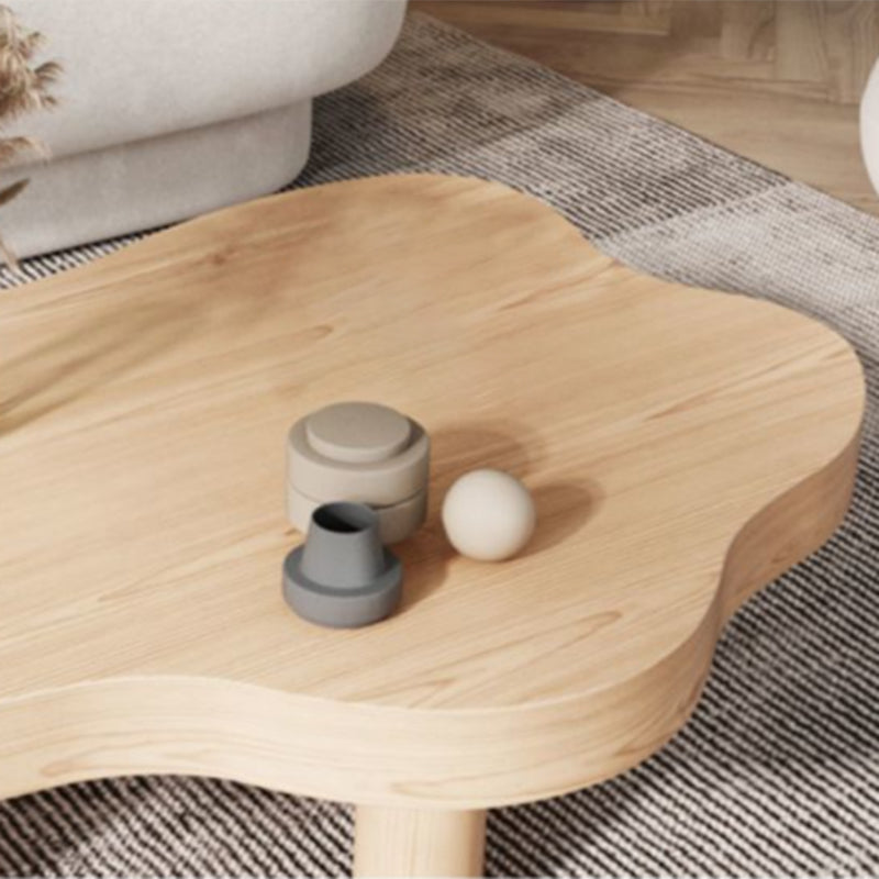Nordic Style Free Shape Solid Wood 3 Legs Base Design Coffee Table Clearhalo 'Coffee & Accent Tables' 'Coffee Tables' 'coffee_tables' 'furn' 'furn_coffee_tables' 'Furniture' 'Living Room Furniture' 5512912