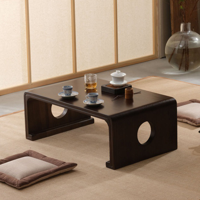 Rectangular Abstract Base Design Nordic Style Coffee Table Made of Solid Wood Black Clearhalo 'Coffee & Accent Tables' 'Coffee Tables' 'coffee_tables' 'furn' 'furn_coffee_tables' 'Furniture' 'Living Room Furniture' 5512940