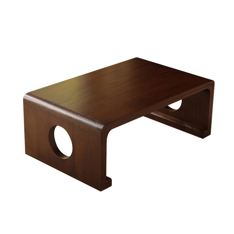 Rectangular Abstract Base Design Nordic Style Coffee Table Made of Solid Wood Clearhalo 'Coffee & Accent Tables' 'Coffee Tables' 'coffee_tables' 'furn' 'furn_coffee_tables' 'Furniture' 'Living Room Furniture' 5512942