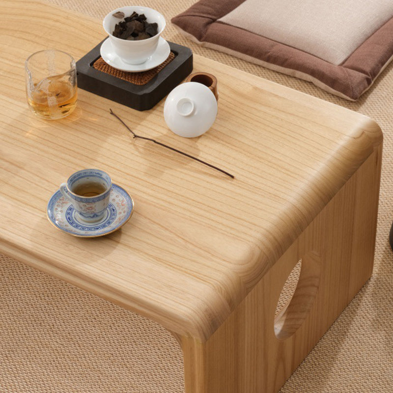 Rectangular Abstract Base Design Nordic Style Coffee Table Made of Solid Wood Clearhalo 'Coffee & Accent Tables' 'Coffee Tables' 'coffee_tables' 'furn' 'furn_coffee_tables' 'Furniture' 'Living Room Furniture' 5512943