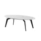 2 Nesting Slate Coffee Table Set Oval Coffee Table with Storage White Clearhalo 'Coffee & Accent Tables' 'Coffee Tables' 'coffee_tables' 'furn' 'furn_coffee_tables' 'Furniture' 'Living Room Furniture' 5512980