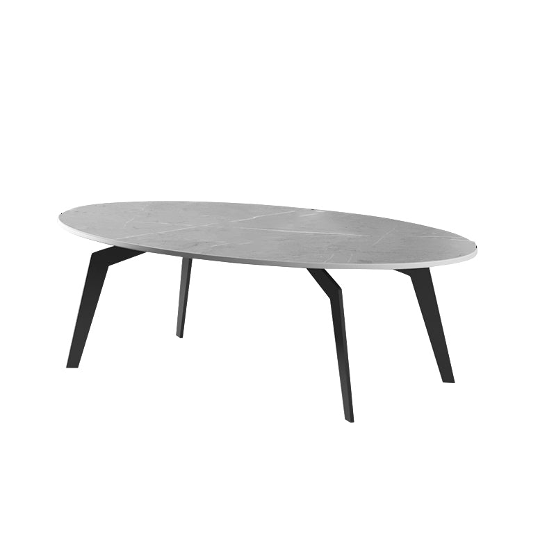 2 Nesting Slate Coffee Table Set Oval Coffee Table with Storage Gray Clearhalo 'Coffee & Accent Tables' 'Coffee Tables' 'coffee_tables' 'furn' 'furn_coffee_tables' 'Furniture' 'Living Room Furniture' 5512993