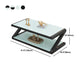 Modern Style Rectangular Tempered Glass with Abstract Base Coffee Table