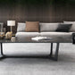 Glam Style Rectangular Slte Black Metal Trestle Type Base Coffee Table