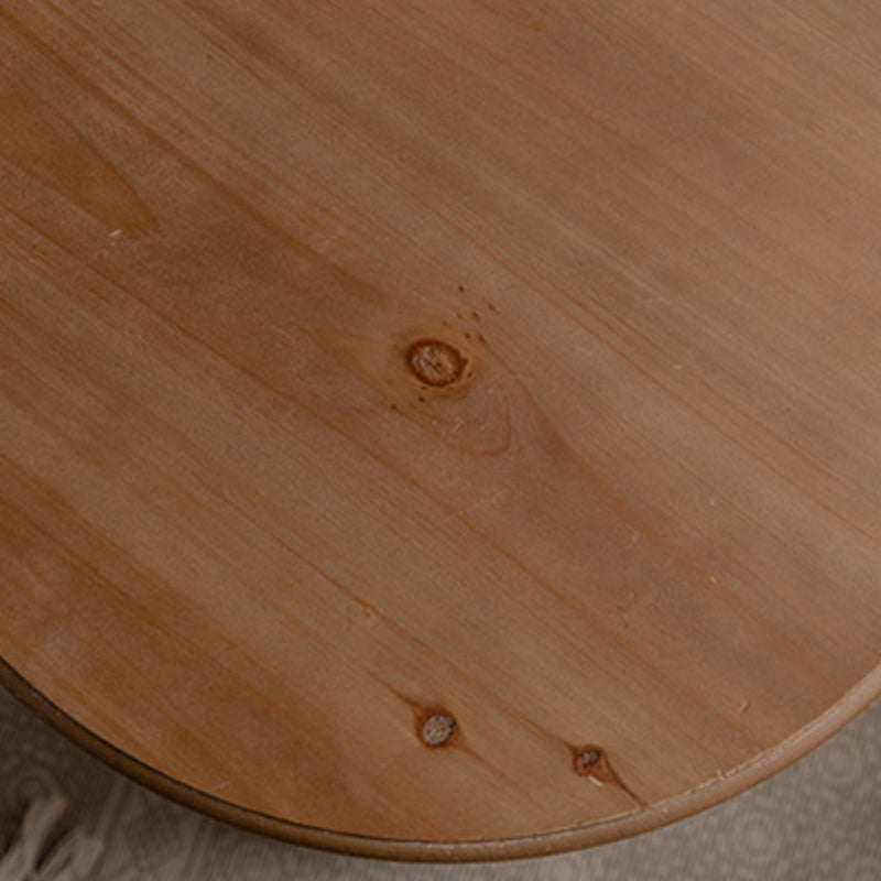 Antique Brass/Black End Table French Country Round Wood Side Table Clearhalo 'Coffee & Accent Tables' 'End & Side Tables' 'end_side_tables' 'furn' 'furn_end_side_tables' 'Furniture' 'Living Room Furniture' 5513280